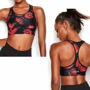 Large Victoria’s Secret Power Sets Racerback Long Line Sport Bra | Floral